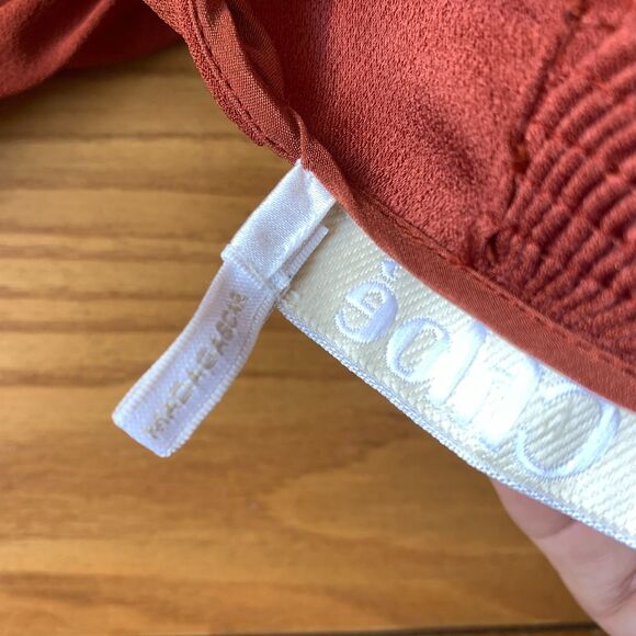 Chloé Faded Red Blouse FR 36 US 4 Silk Blend Ruched Puff Sleeve Designer Top - Picture 9 of 11